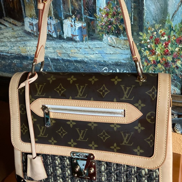 Rare Made in France Louis Vuitton handbag monogram ambre tweedy GM - Picture 11 of 16